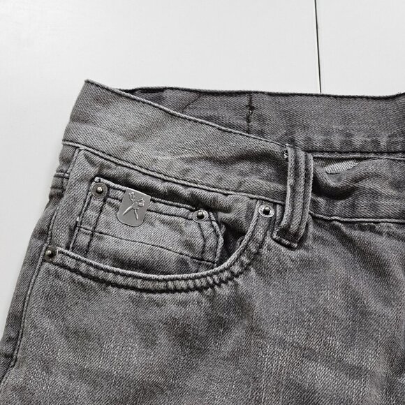 Marc Ecko Jeans Men 34 Gray Straight Leg Pockets Cotton Hippie Grunge Streetwear - Picture 10 of 16